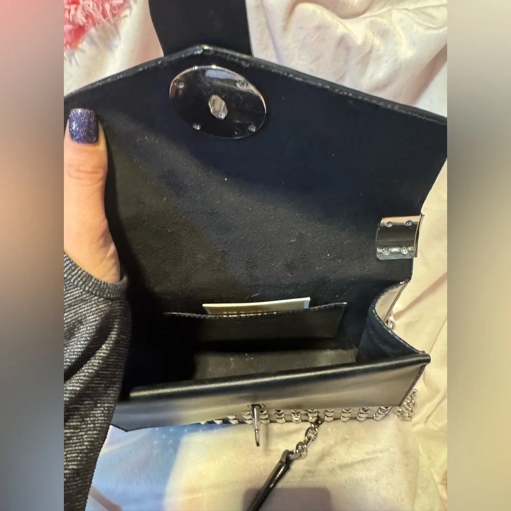 Michael Kors Studded Crossbody Black Leather COA Excellent Condition MK RARE - Picture 7 of 10